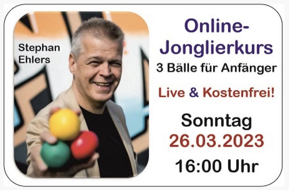 Online, live & kostenfrei: 3 Bälle Jonglieren bei Deutschlands erfolgreichsten Jongliertrainer (Workshop | Online)