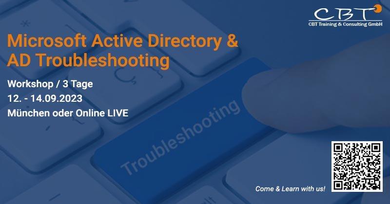 Garantietermin: Microsoft Active Directory & AD Troubleshooting (Workshop | München)