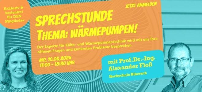 Wärmepumpen-Sprechstunde mit Professor Alexander Floß (Sonstiges | Online)