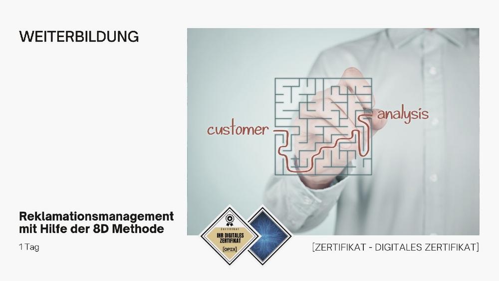 Reklamationsmanagement mit Hilfe der 8D Methode (Seminar | Frankfurt am Main)