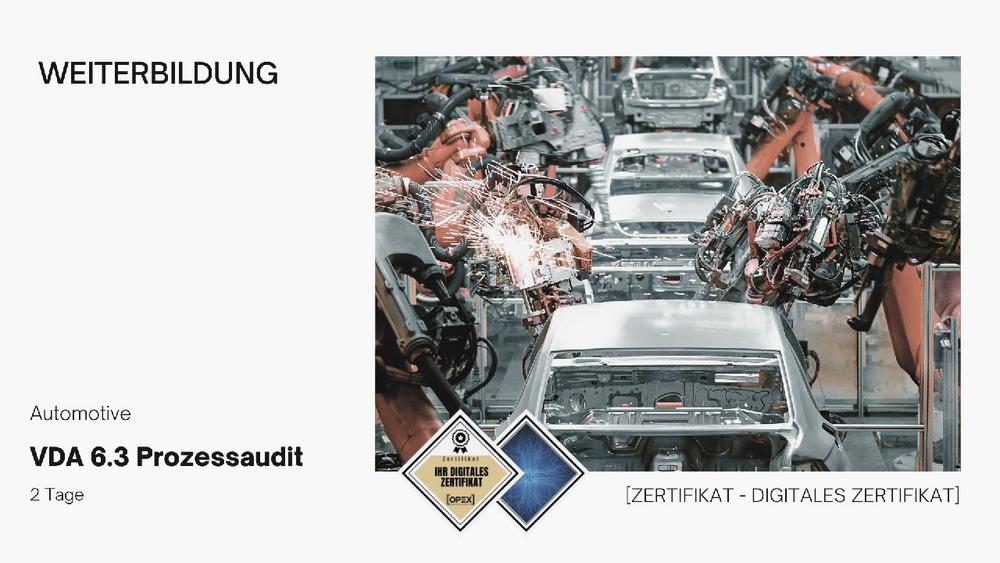 VDA 6.3 Prozessaudit Seminar (Seminar | Frankfurt am Main)