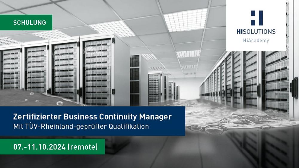 HiAcademy Schulung – Business Continuity Manager mit TÜV Rheinland geprüfter Qualifikation (Schulung | Online)