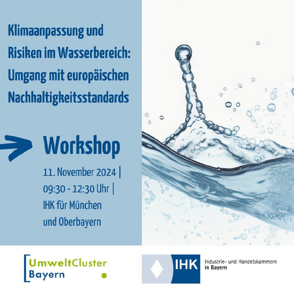 Klimaanpassung & Risiken im Wasserbereich: Umgang mit europäischen Nachhaltigkeitsberichts-Standards (Workshop | München)