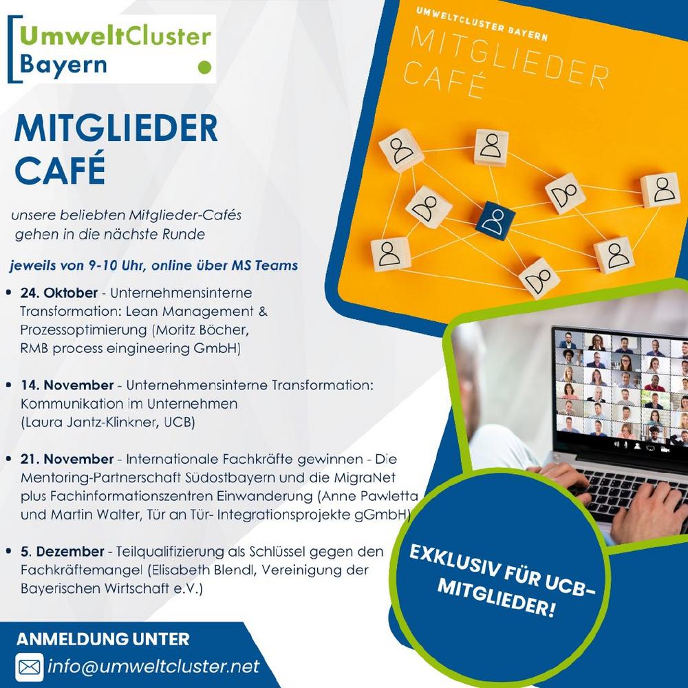 Mitglieder-Café „Unternehmensinterne Transformation: Lean Management & Prozessoptimierung“ (Webinar | Online)