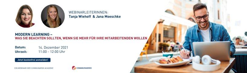 Live Webinar: Modern Learning – Was Sie beachten sollten, wenn Sie mehr für Ihre Mitarbeiter wollen (Webinar | Online)